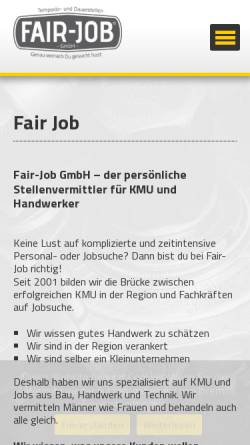 Vorschau der mobilen Webseite www.fair-job.ch, Fair-Job, Langenthal