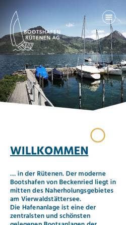 Vorschau der mobilen Webseite bootshafen.ch, Bootshafen Rütenen AG