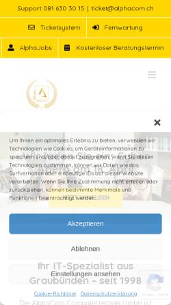 Vorschau der mobilen Webseite www.alphacom.ch, AlphaCom Computertechnik GmbH