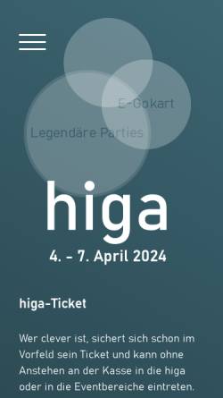Vorschau der mobilen Webseite www.higa.ch, HIGA - Handels-, Industrie- und Gewerbeausstellung