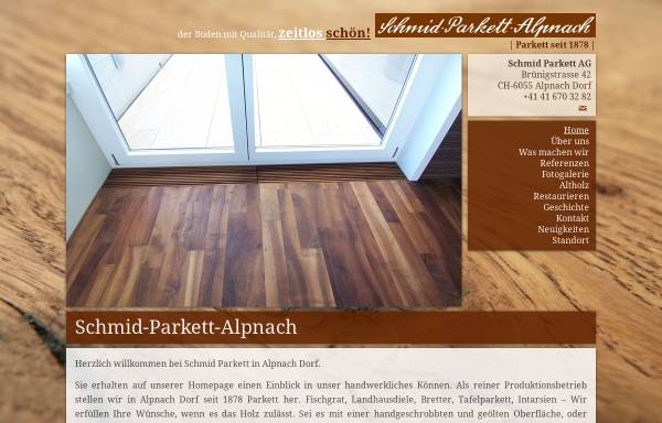 Vorschau von www.schmid-parkett.ch, Paul Schmid, Parkettfabrik, Alpnach