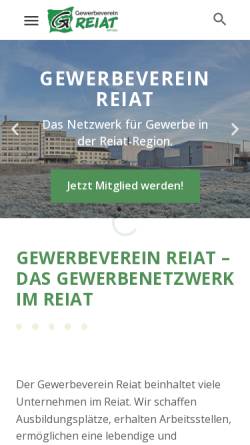 Vorschau der mobilen Webseite www.gewerbeverein-reiat.ch, Gewerbeverein Thayngen/Reiat