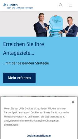 Vorschau der mobilen Webseite thayngen.clientis.ch, Spar- und Leihkasse Thayngen