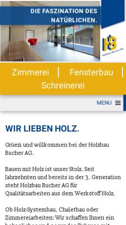 Vorschau der mobilen Webseite www.holzbau-bucher.ch, Bucher AG, Kerns