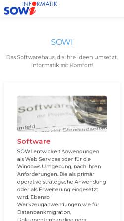Vorschau der mobilen Webseite www.sowi.ch, Sowi GmbH, Kerns