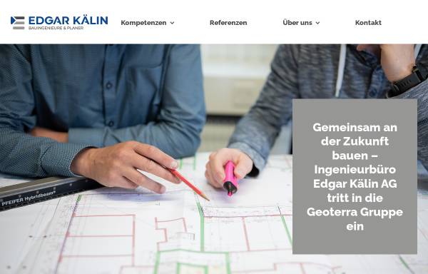 Vorschau von www.ingenieurkaelin.ch, Ingenieurbüro Edgar Kälin