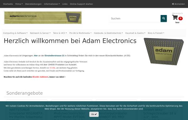 Vorschau von www.adams.ch, Adam Electronics, Schindellegi
