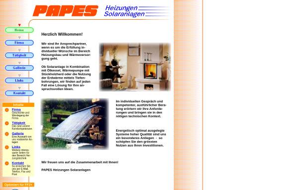 Vorschau von www.papes.ch, PAPES Heizungen Solaranlagen