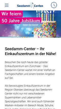 Vorschau der mobilen Webseite www.seedamm-center.ch, Seedamm-Center