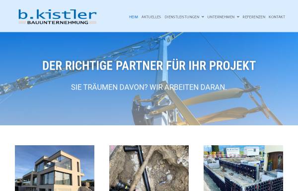 Vorschau von www.kistler-bau.ch, B. Kistler Bauunternehmung GmbH