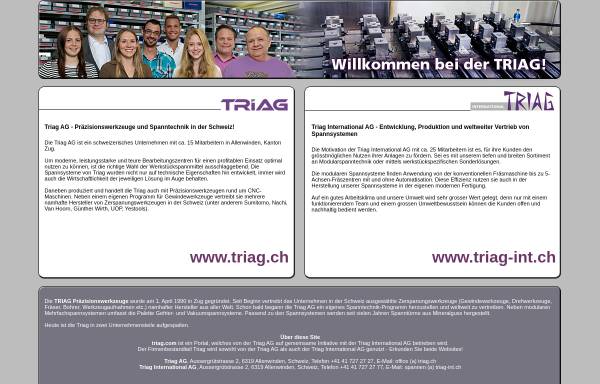 Vorschau von www.triag.com, Triag Präzisionswerkzeuge, Allenwinden