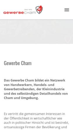 Vorschau der mobilen Webseite www.gewerbecham.ch, Gewerbeverein