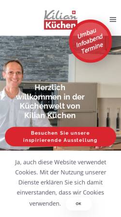 Vorschau der mobilen Webseite www.kiliankuechen.ch, Kilian Küchen