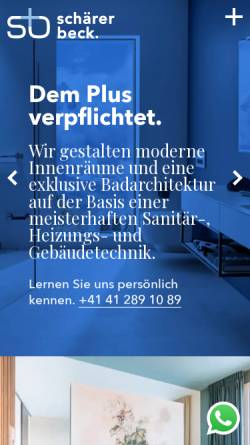 Vorschau der mobilen Webseite www.schaererbeck.ch, Schärer + Beck