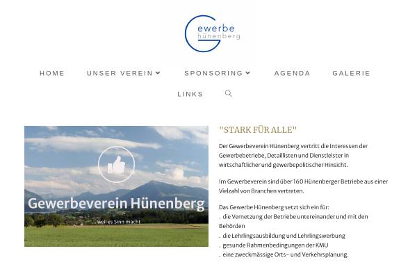 Vorschau von www.gewerbehuenenberg.ch, Gewerbeverein Hünenberg