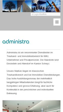 Vorschau der mobilen Webseite www.administra.ch, Administra-Gruppe