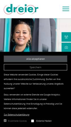 Vorschau der mobilen Webseite dreier-transporte.ch, Dreier AG