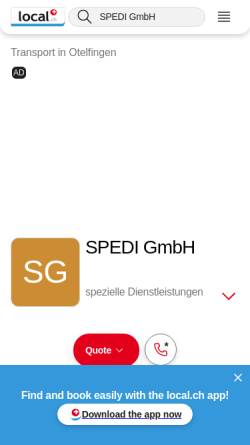 Vorschau der mobilen Webseite yellow.local.ch, Spedi GmbH
