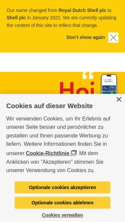 Vorschau der mobilen Webseite shell.ch, Spedition, Freilager und Logistik AG