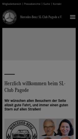 Vorschau der mobilen Webseite slpagode.mercedes-benz-clubs.com, Mercedes-Benz SL-Club Pagode e.V.