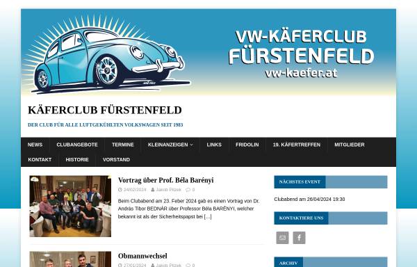 Vorschau von www.vw-kaefer.at, Käferclub Fürstenfeld