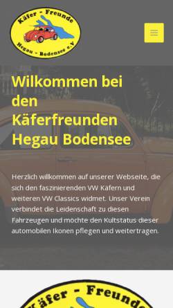 Vorschau der mobilen Webseite www.kaeferfreunde-hegau-bodensee.de, Käferfreunde Hegau-Bodensee e.V.