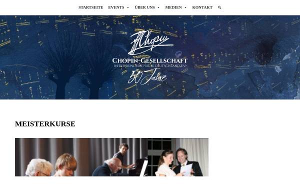 Vorschau von www.chopin-gesellschaft.de, Internationale Meisterkurse für Pianisten