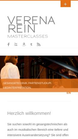 Vorschau der mobilen Webseite www.verenarein.de, Verena Rein - master classes