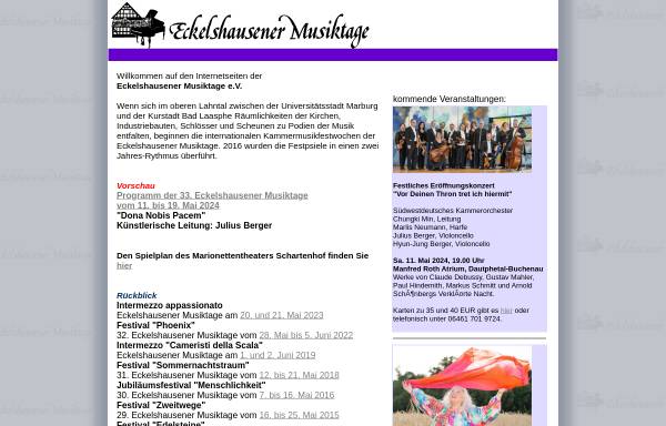 Vorschau von www.eckelshausener-musiktage.de, Eckelshausener Musiktage e.V.