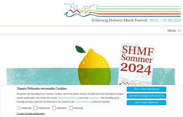 Vorschau von www.shmf.de, Schleswig-Holstein Musik Festival