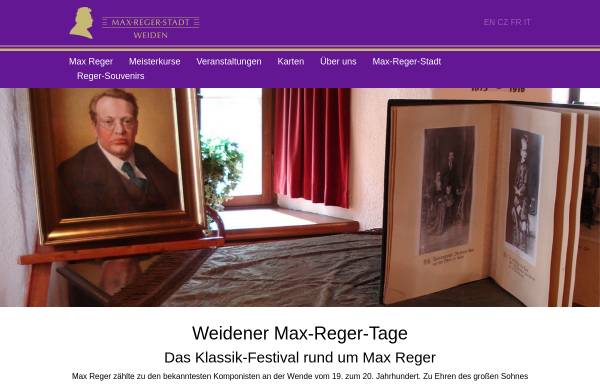 Vorschau von www.maxregertage.de, Weiden, Max-Reger-Tage