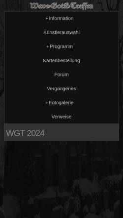 Vorschau der mobilen Webseite www.wave-gotik-treffen.de, Wave Gotik Treffen