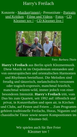 Vorschau der mobilen Webseite www.freilach.com, Harry's Freilach