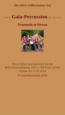 Vorschau der mobilen Webseite www.gaia-percussion.de, Gaia - Percussion