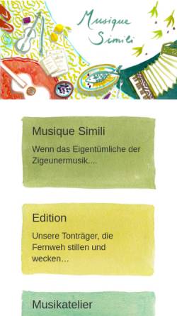 Vorschau der mobilen Webseite www.simili.ch, Musique Simili