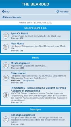 Vorschau der mobilen Webseite www.thebearded.de, Spock's Beard
