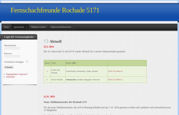 Vorschau von www.rochade5171.de, Fernschachfreunde Rochade 5171