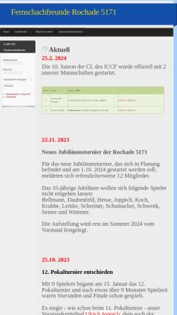 Vorschau der mobilen Webseite www.rochade5171.de, Fernschachfreunde Rochade 5171