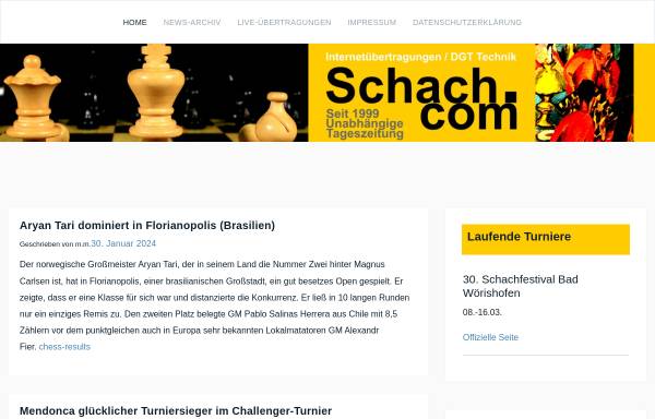 Vorschau von www.schach.com, Schach.com