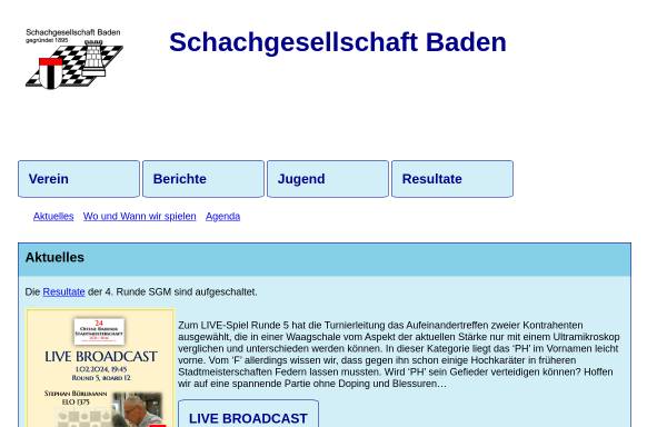 Vorschau von www.sgbaden.ch, Schachgesellschaft Baden