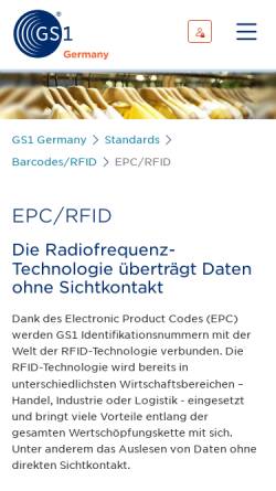 Vorschau der mobilen Webseite www.info-rfid.de, Informationsforum RFID e.V.