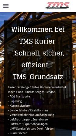 Vorschau der mobilen Webseite www.tms-kurier.de, TMS Kurier Kleintransporte GbR