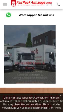 Vorschau der mobilen Webseite www.fairpack-hamburg.de, FairPack-Umzüge GmbH