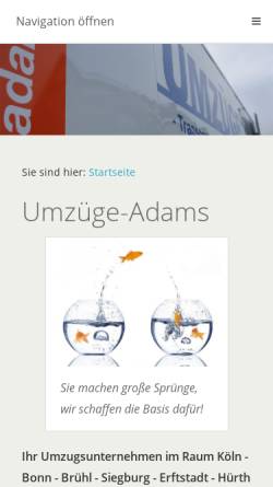 Vorschau der mobilen Webseite www.umzuege-adams.de, Adams, Jörg