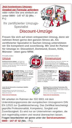 Vorschau der mobilen Webseite www.discount-umzuege.com, Discount Umzüge GmbH