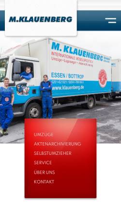Vorschau der mobilen Webseite www.klauenberg.de, M. Klauenberg KG