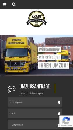 Vorschau der mobilen Webseite www.krahe-umzug.de, Möbelspedition Krahe