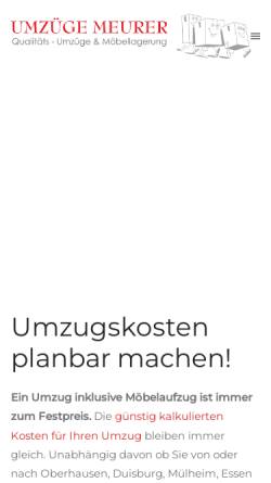 Vorschau der mobilen Webseite umzuege-oberhausen.de, Umzüge Meurer e. K.