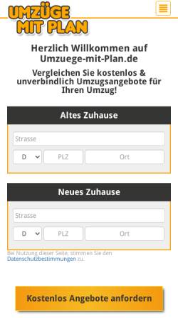 Vorschau der mobilen Webseite www.umzuege-mit-plan.de, Umzüge mit Plan GbR