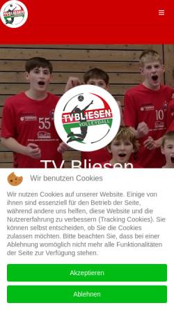 Vorschau der mobilen Webseite tvbliesen-volleyball.de, TV Turnverein Bliesen Abteilung Volleyball